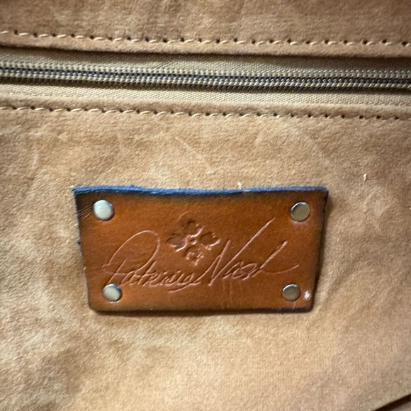 Patricia Nash Crackled Rose Garden Straw Collection Satchel Tan Pink - Picture 8 of 10